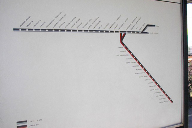Mapa da CPTM na Estação Socorro (2003)